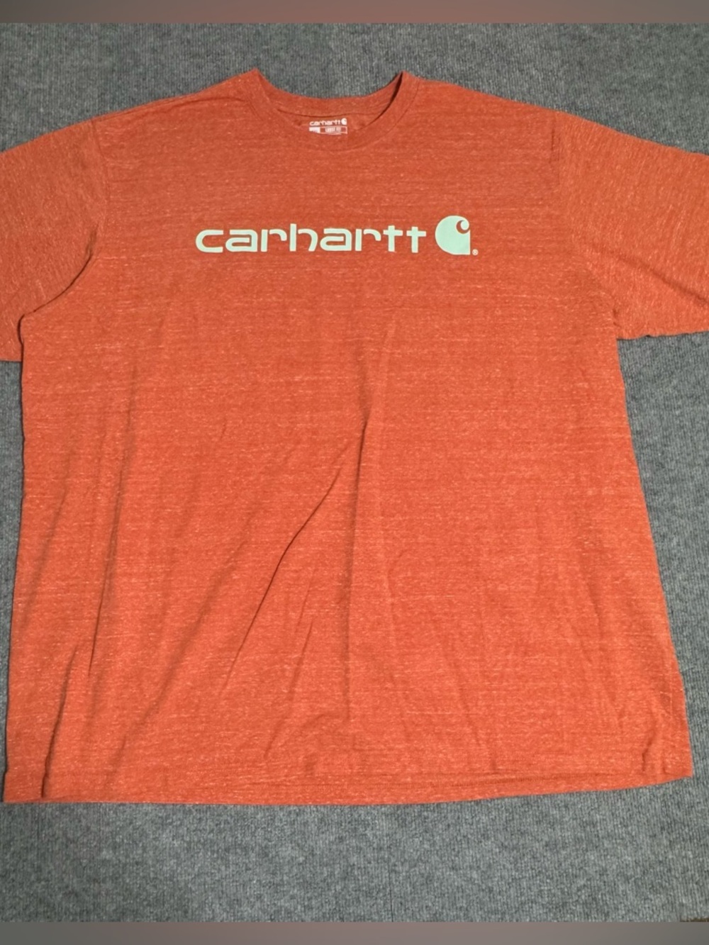 Carhartt Loose Fit Heavyweight T-Shirt Marmalade Heather Orange Teal Logo 3XL